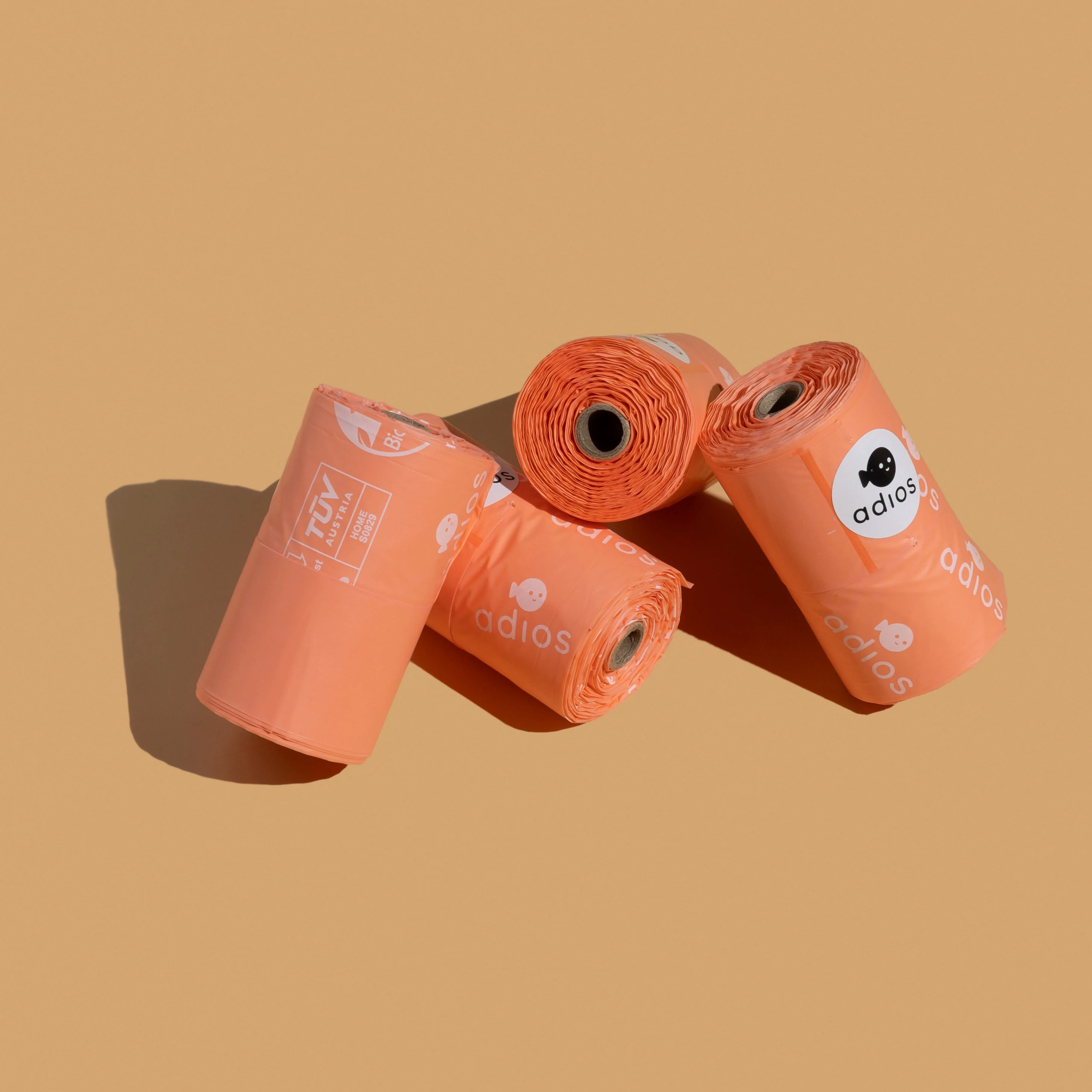 Adios Plastic Compostable Handle on a Roll Pink Poo Bags - Image 5