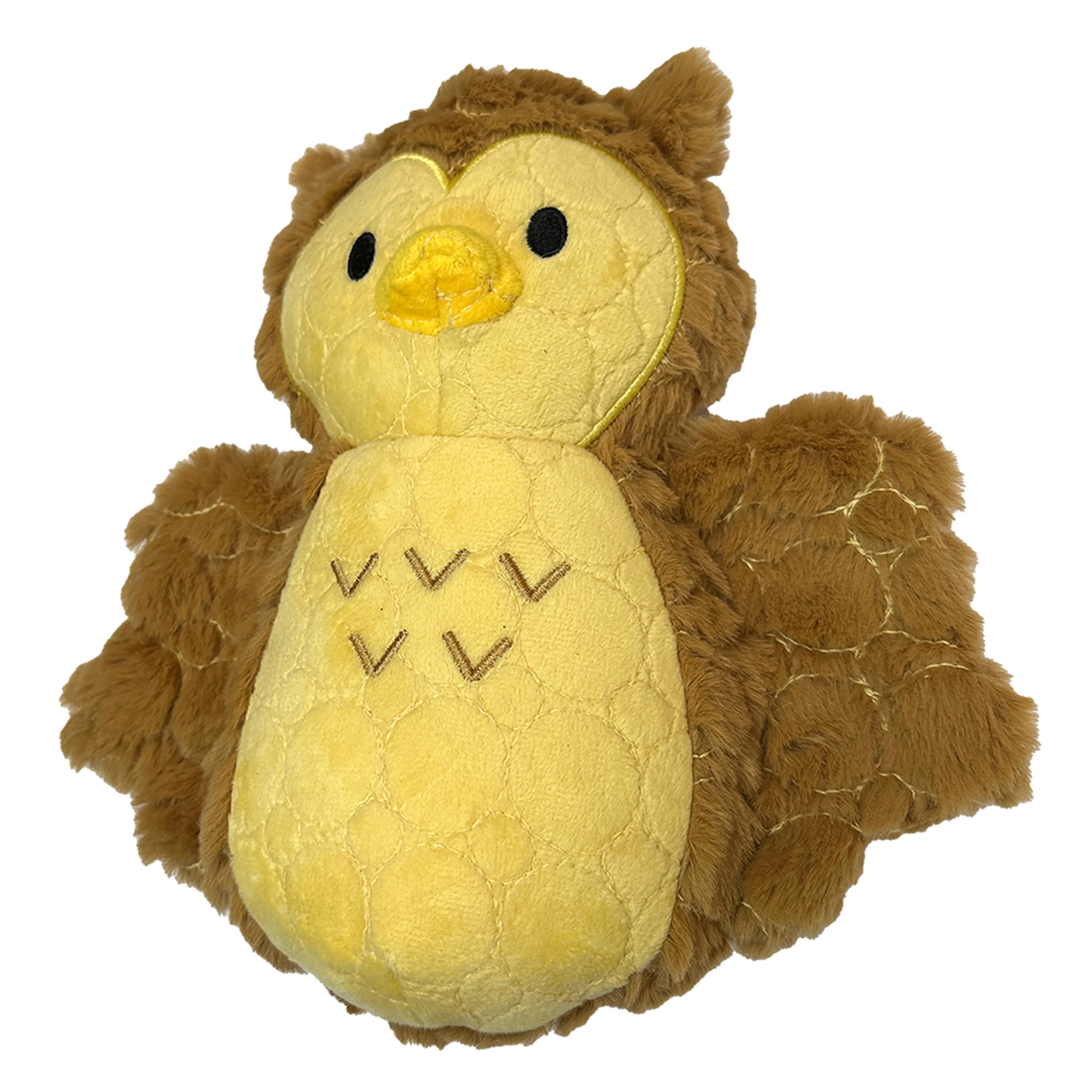 Bite Force Kevlar Tough Plush Owl Crinkle and Squeak Dog Toy - Image 3