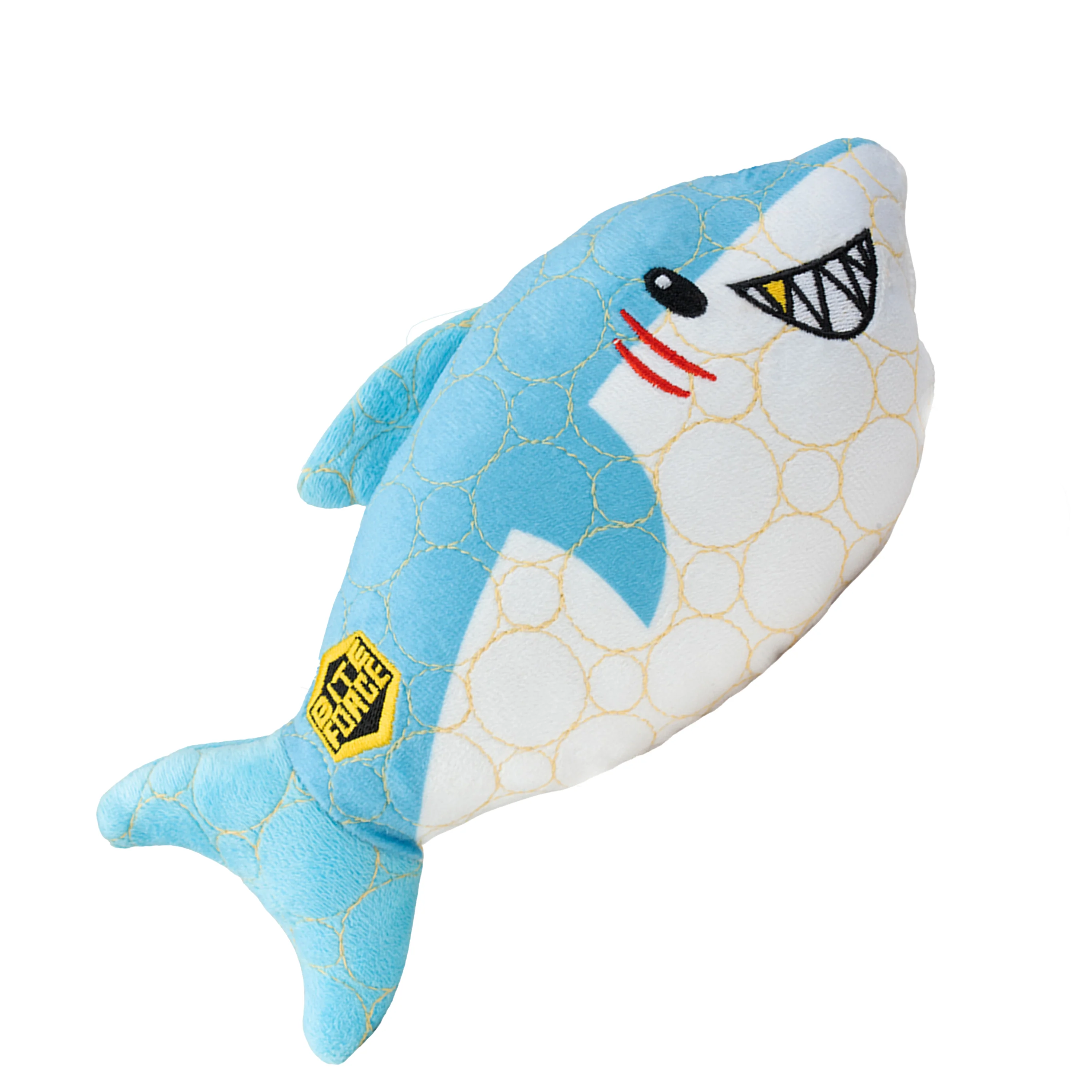 Bite Force Kevlar Tough Plush Shark Squeak and Crinkle Dog Toy - Image 3