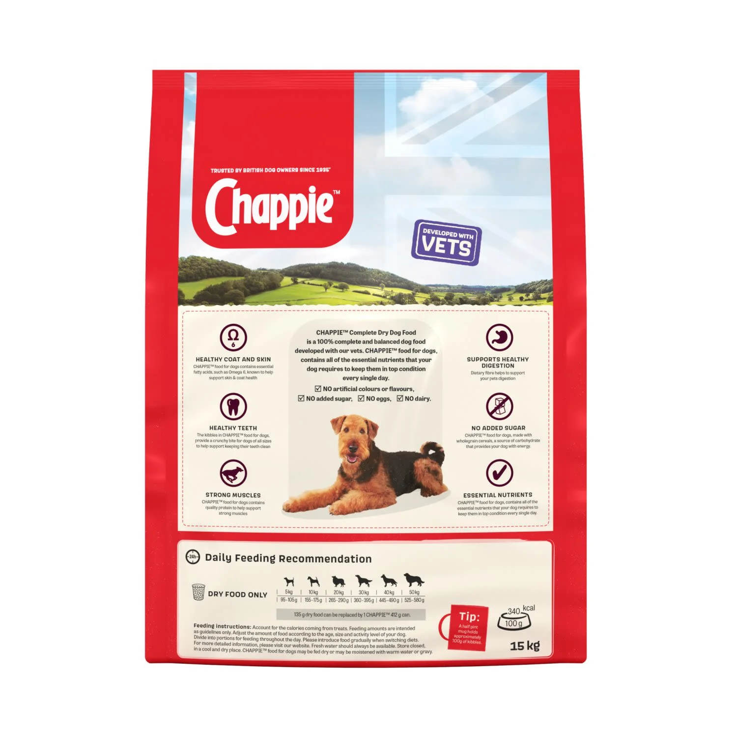 Chappie Complete Adult Dry Dog Food Beef & Wholegrain Cereal - Image 3