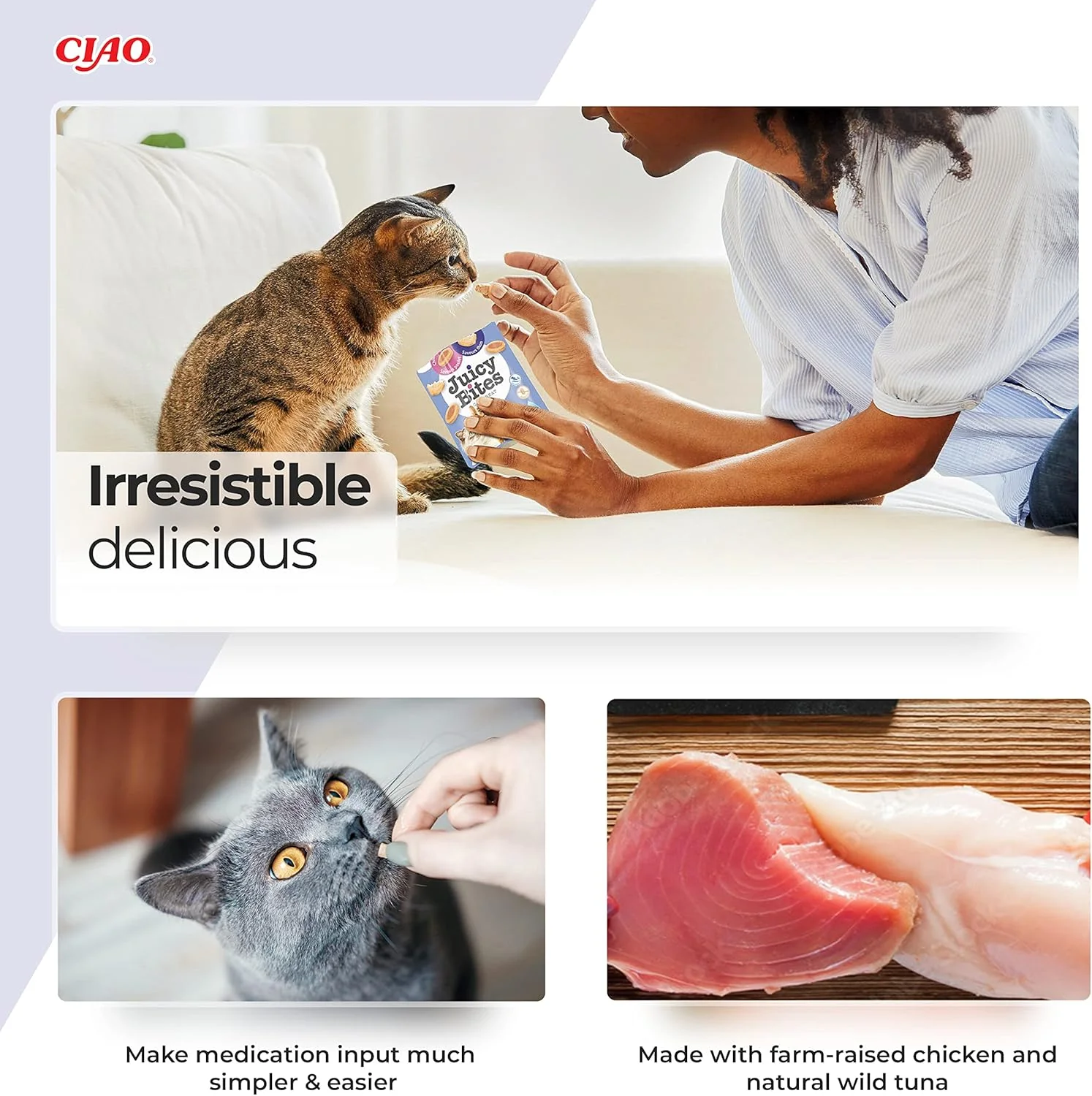Ciao Juicy Bites Cat Treat - Fish & Clam Flavour - Image 3