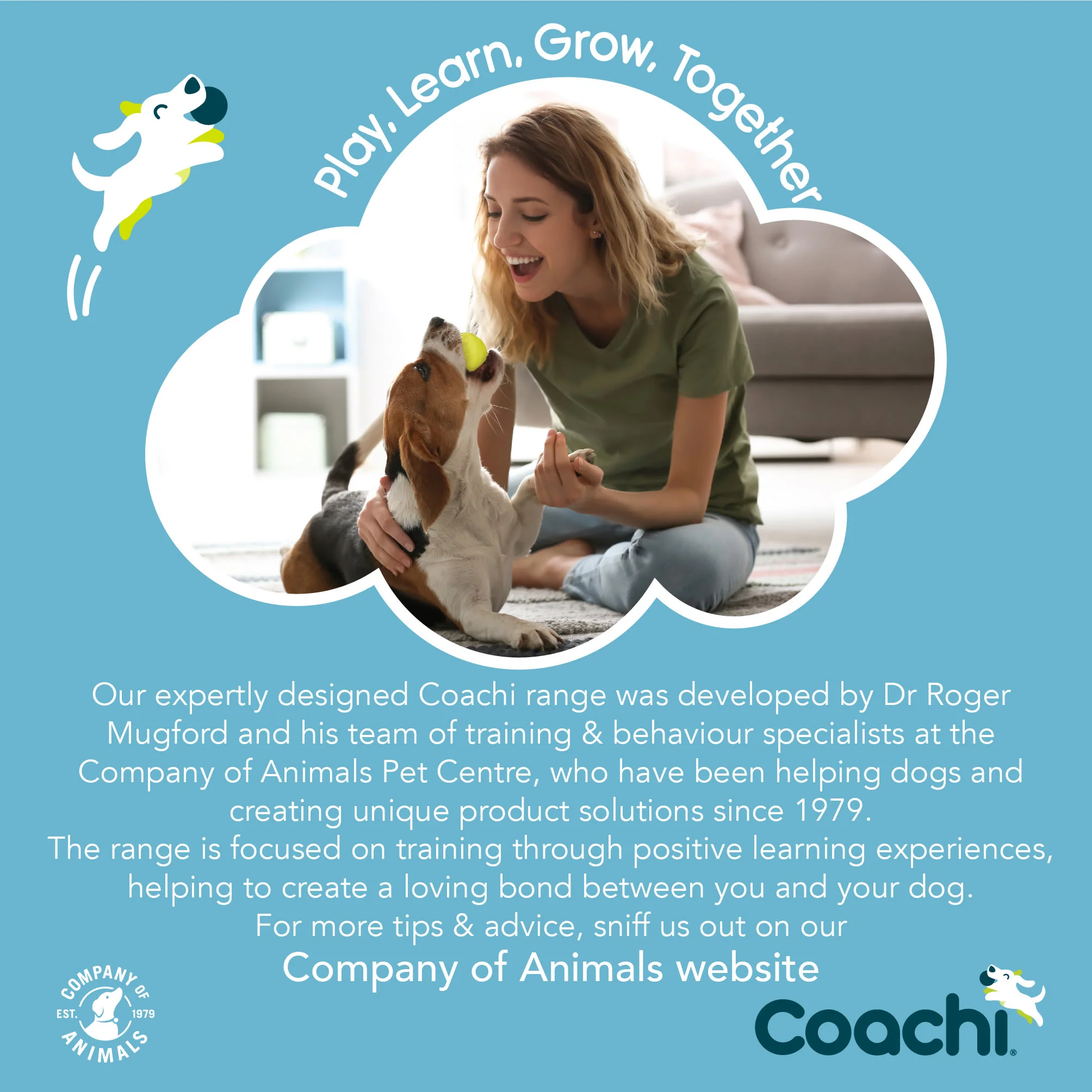 Coachi Toilet Training Bells for Dogs - Navy & Light Blue - Image 9