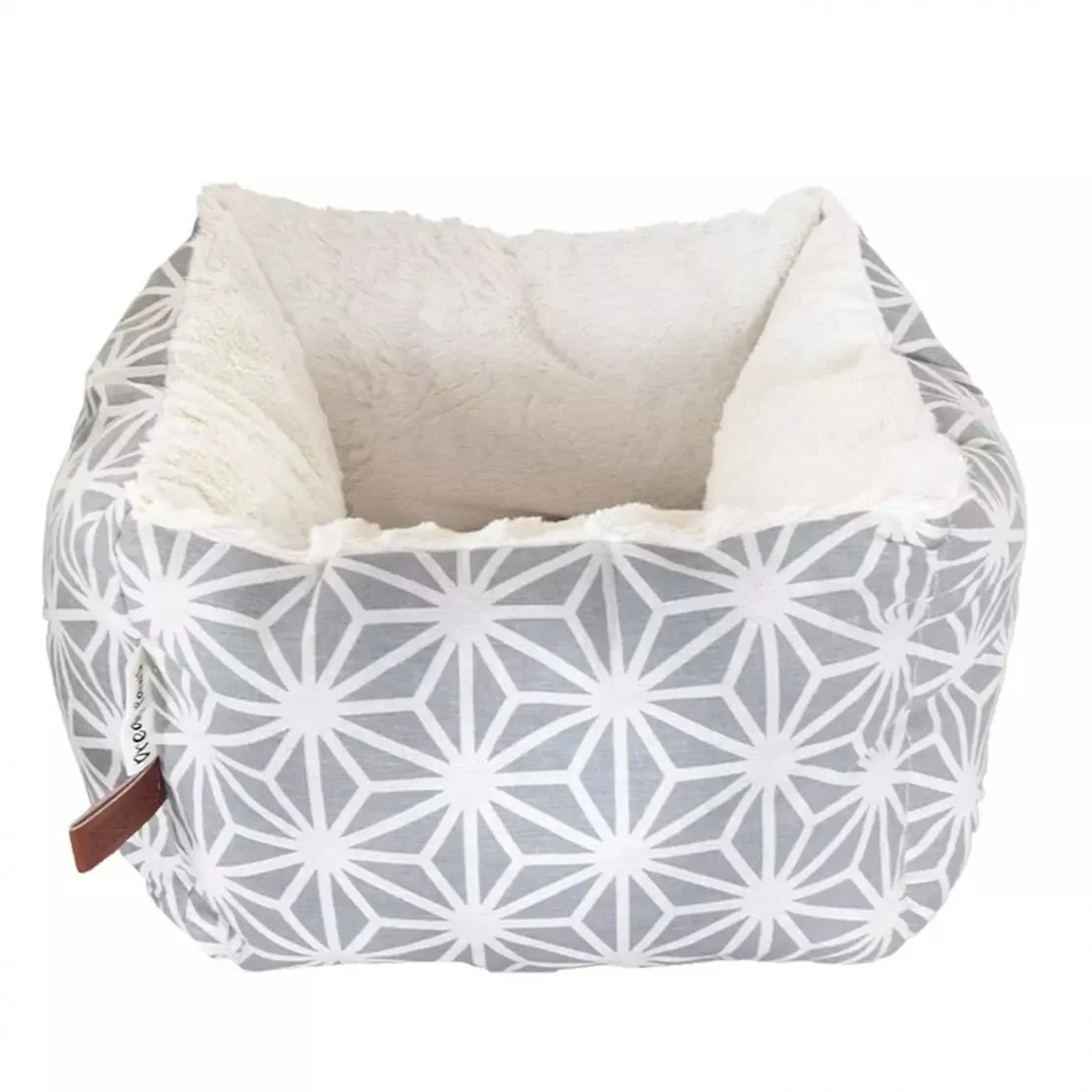 Dreams Paws Geometric Polyster Snuggle Dog Bed