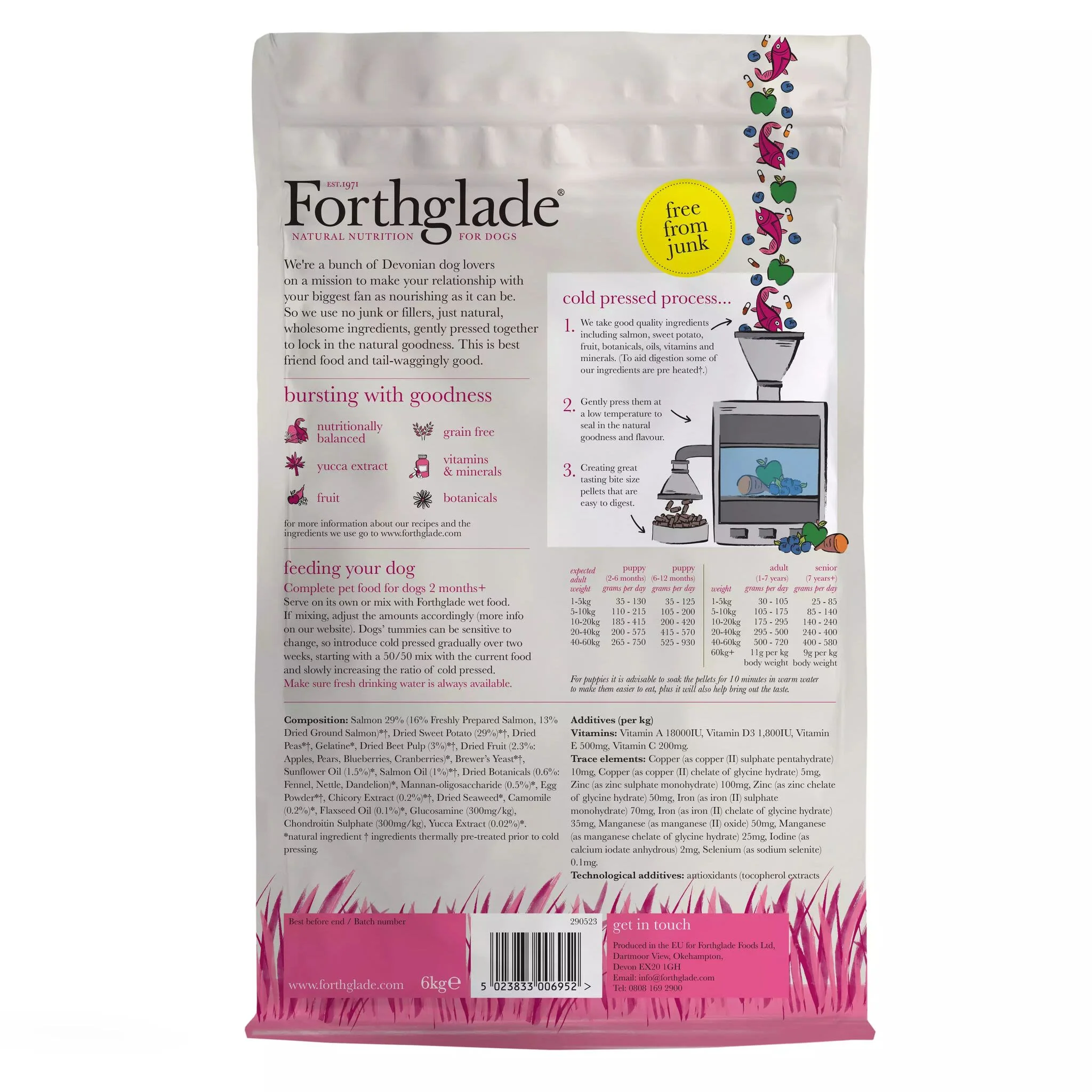 Forthglade Complete Natural Cold Pressed Dry Dog Food - Salmon with Sweet Potato - Image 20