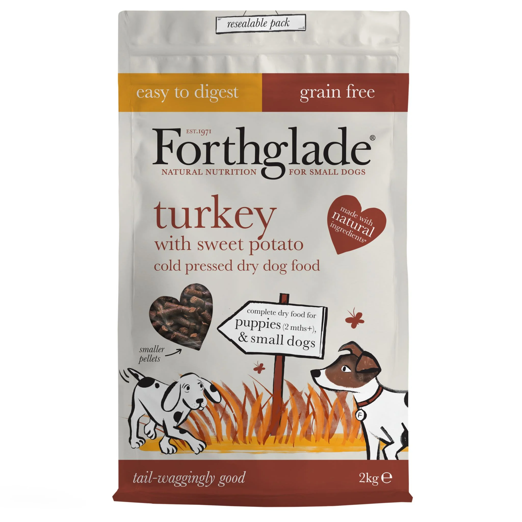Forthglade Complete Natural Cold Pressed Small Dry Dog Food - Turkey with Sweet Potato - Image 2