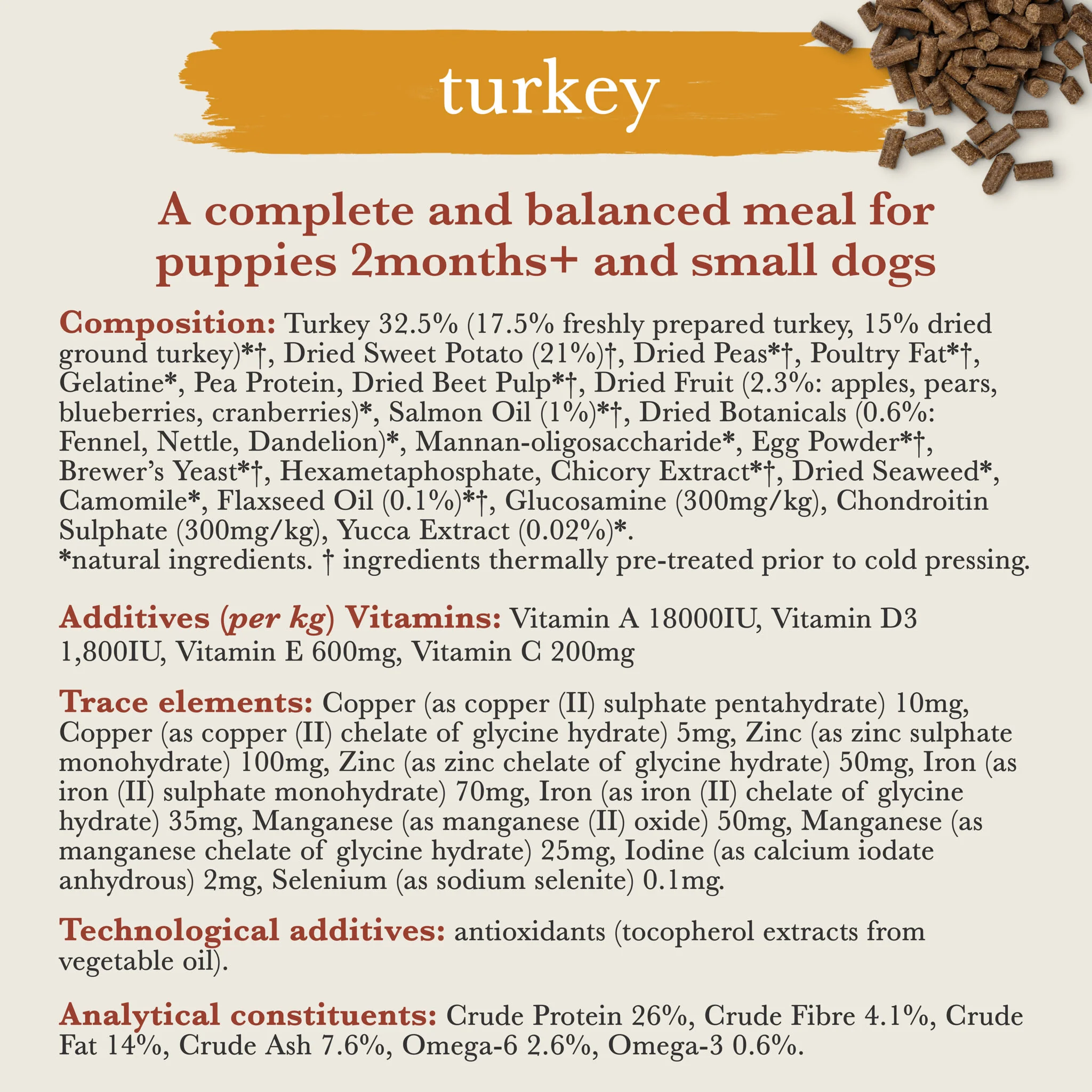 Forthglade Complete Natural Cold Pressed Small Dry Dog Food - Turkey with Sweet Potato - Image 6