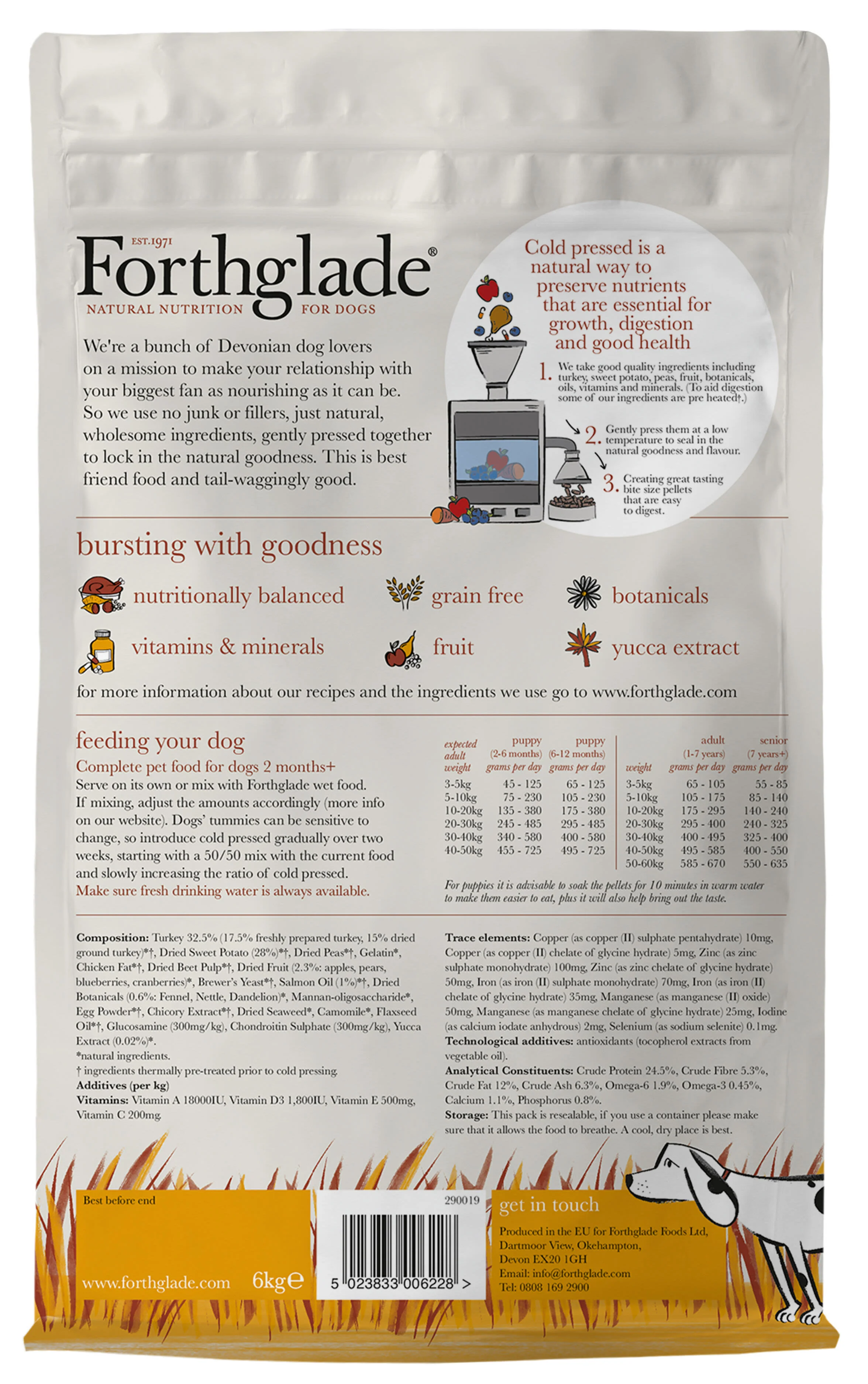 Forthglade Grain-free Cold Pressed Adult Dry Dog Food - Turkey with Sweet Potato - Image 3