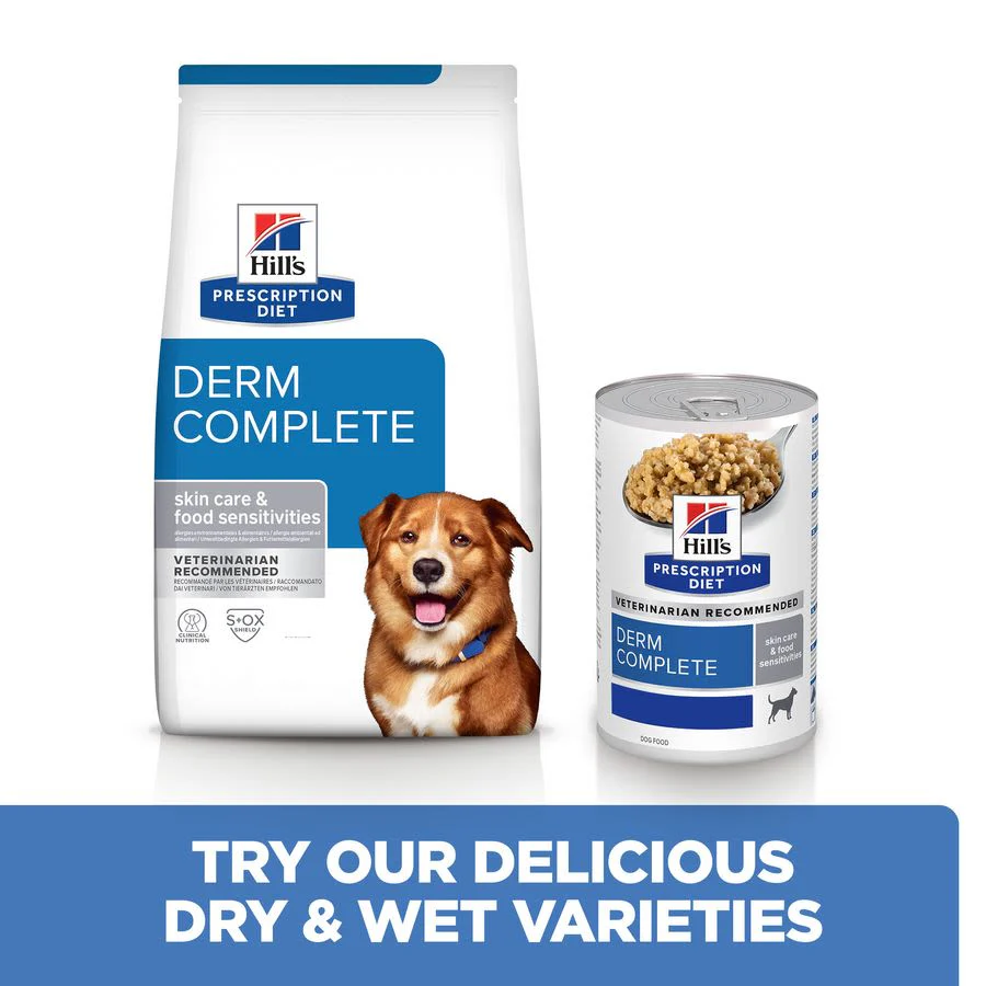 Hill's Prescription Diet Derm Complete Skin Care and Food Sensitivities Adult/Senior Dry Dog Food - Original - Image 3