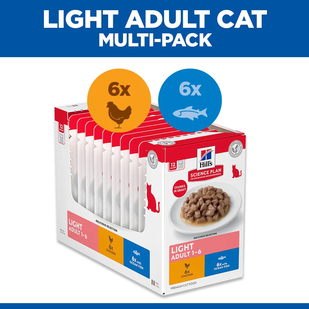 Hill's Science Plan Feline Adult Light Favourite Selection Pouches - Image 2