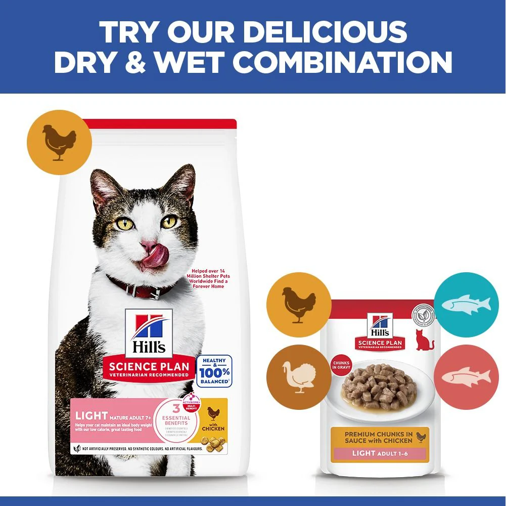 Hill's Science Plan Light Mature Adult Dry Cat Food - Chicken - Image 6