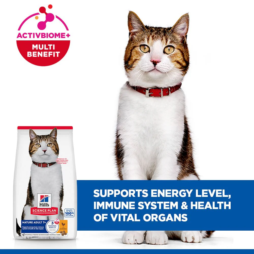 Hill's Science Plan Mature Adult 7+ Dry Cat Food - Chicken - Image 4