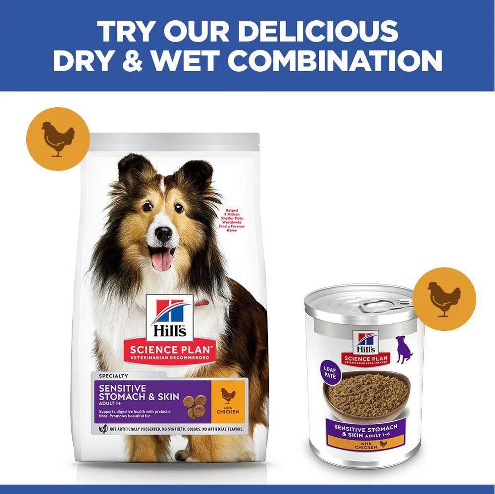 Hill's Science Plan Sensitive Stomach & Skin Medium Adult 1+ Dry Dog Food - Chicken - Image 6