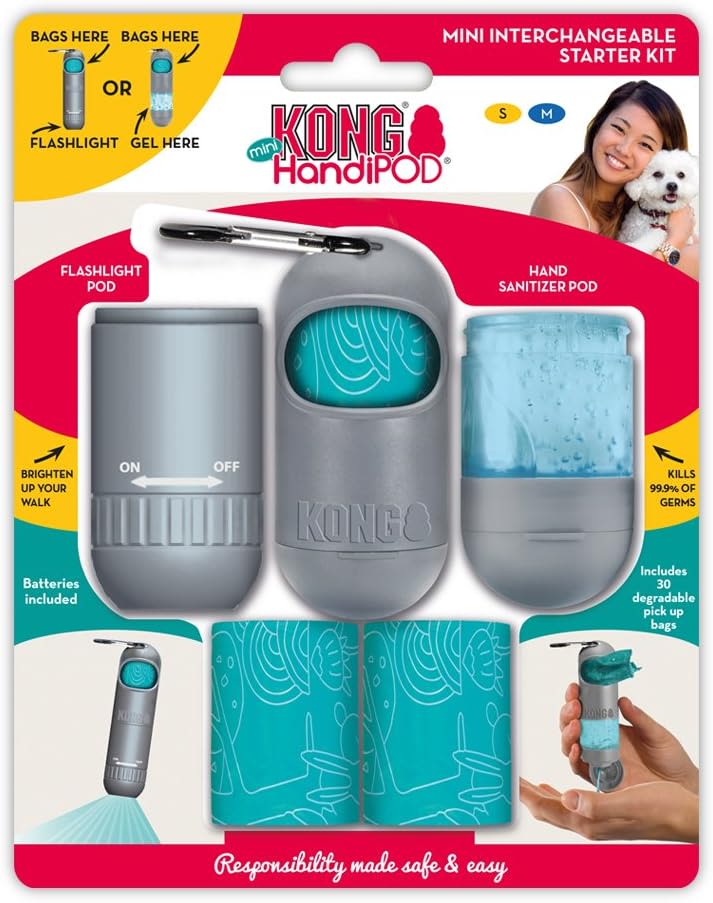 KONG HandiPOD Mini Interchangeable Dog Poop Bag Dispenser Starter Kit