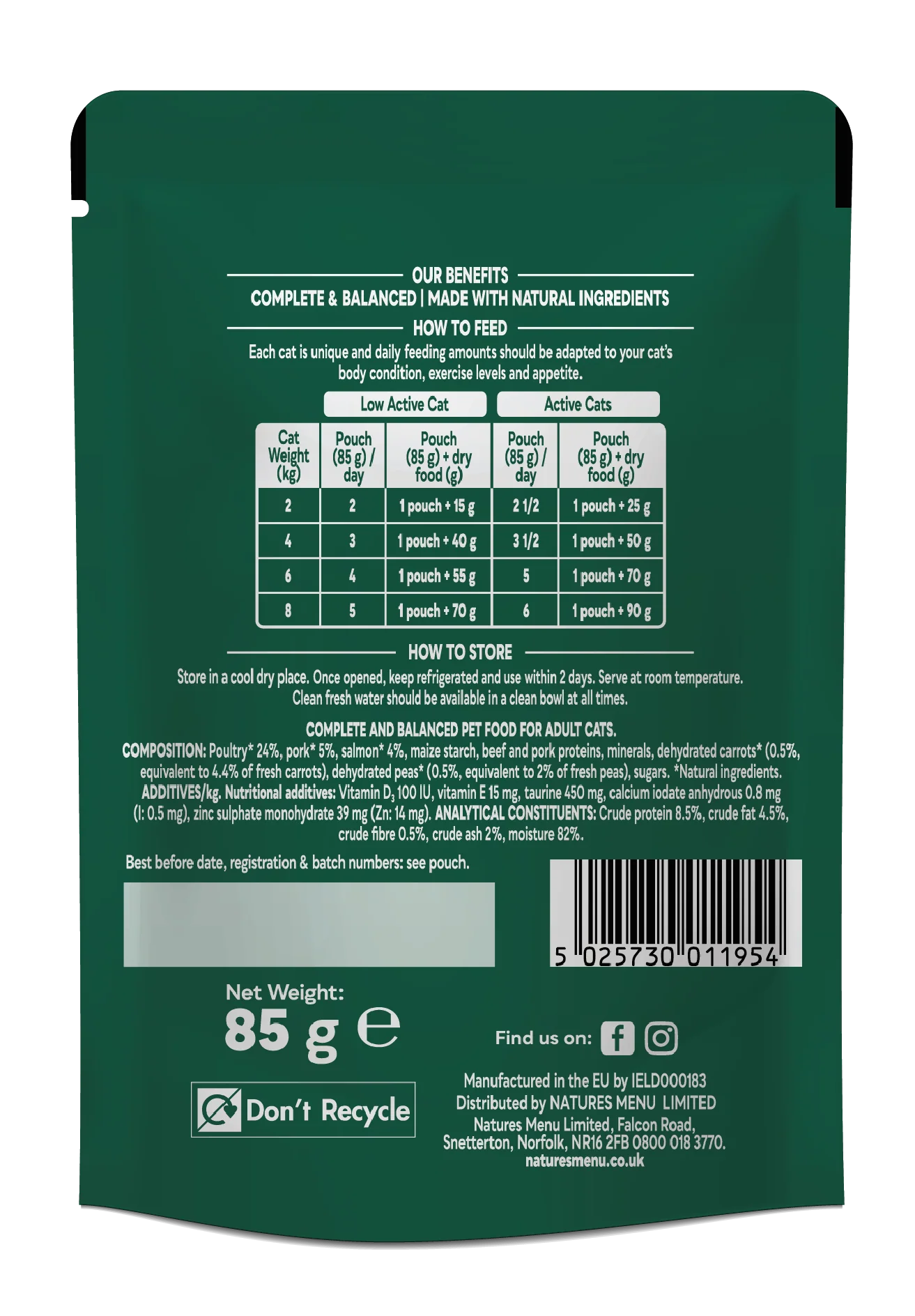 Natures Menu Bites in Gravy with Salmon Adult Wet Cat Food - Image 2