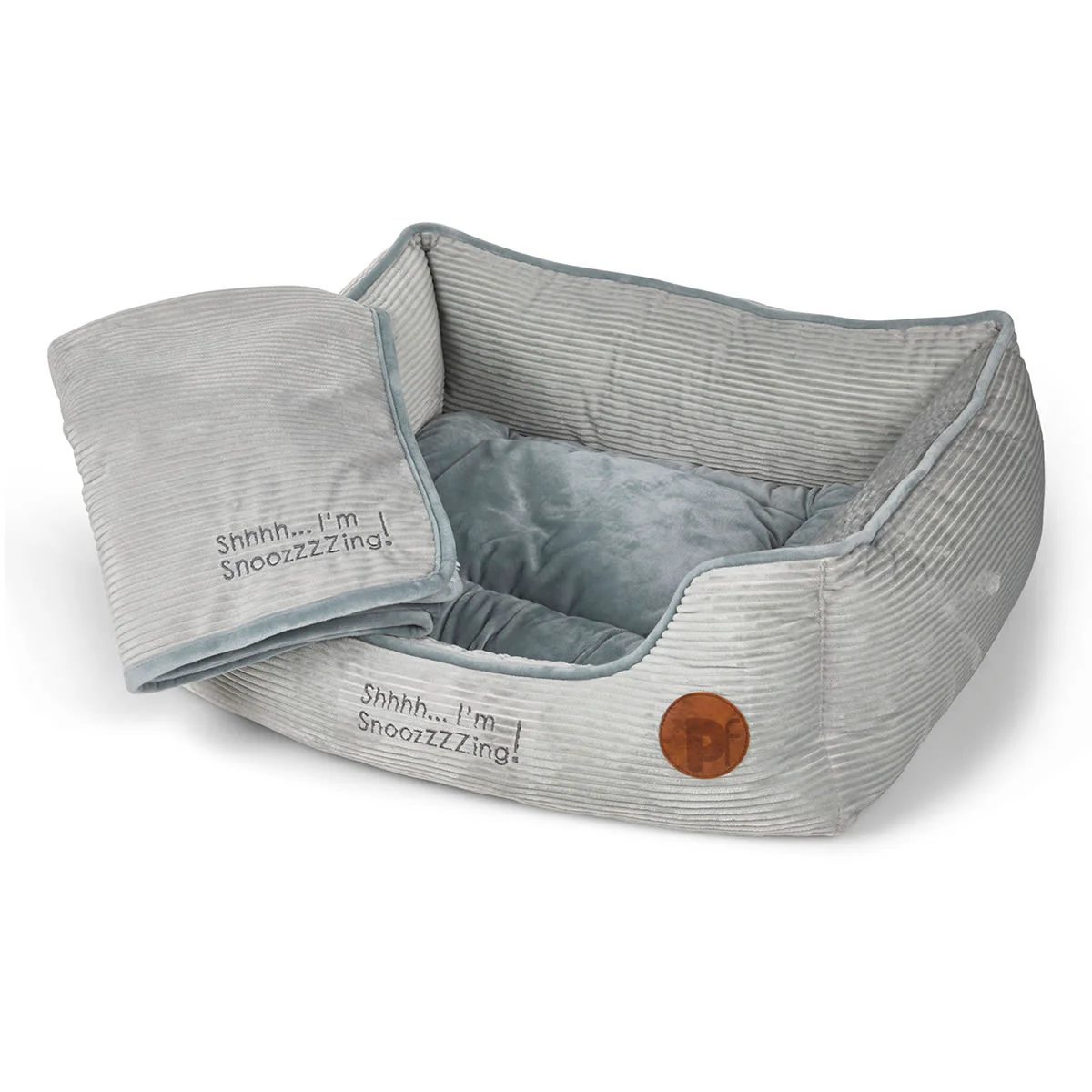 Petface Grey Cord Square Dog & Cat Comforter Blanket - Image 6