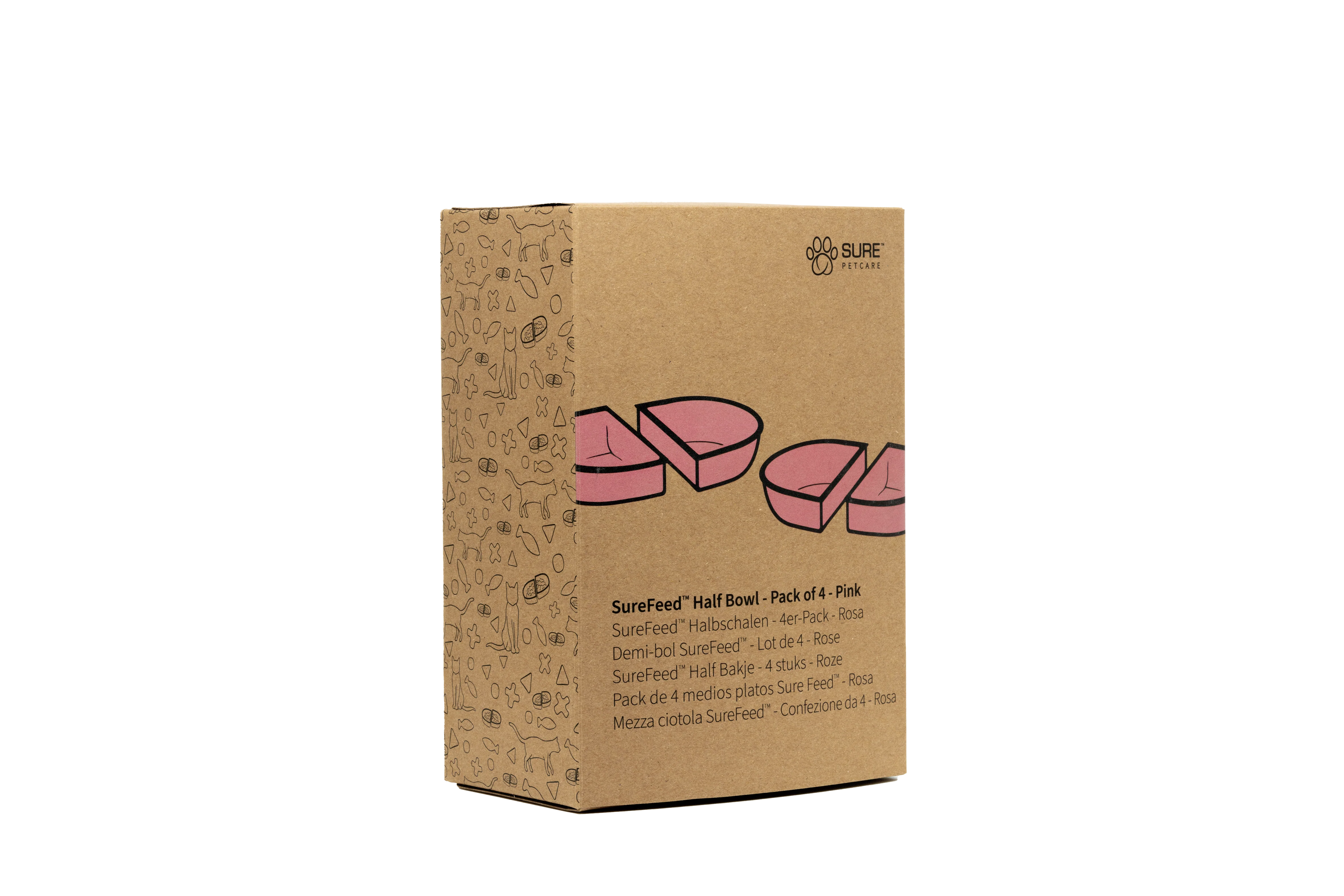 Surefeed Pet Feeder Half Bowl - Pink