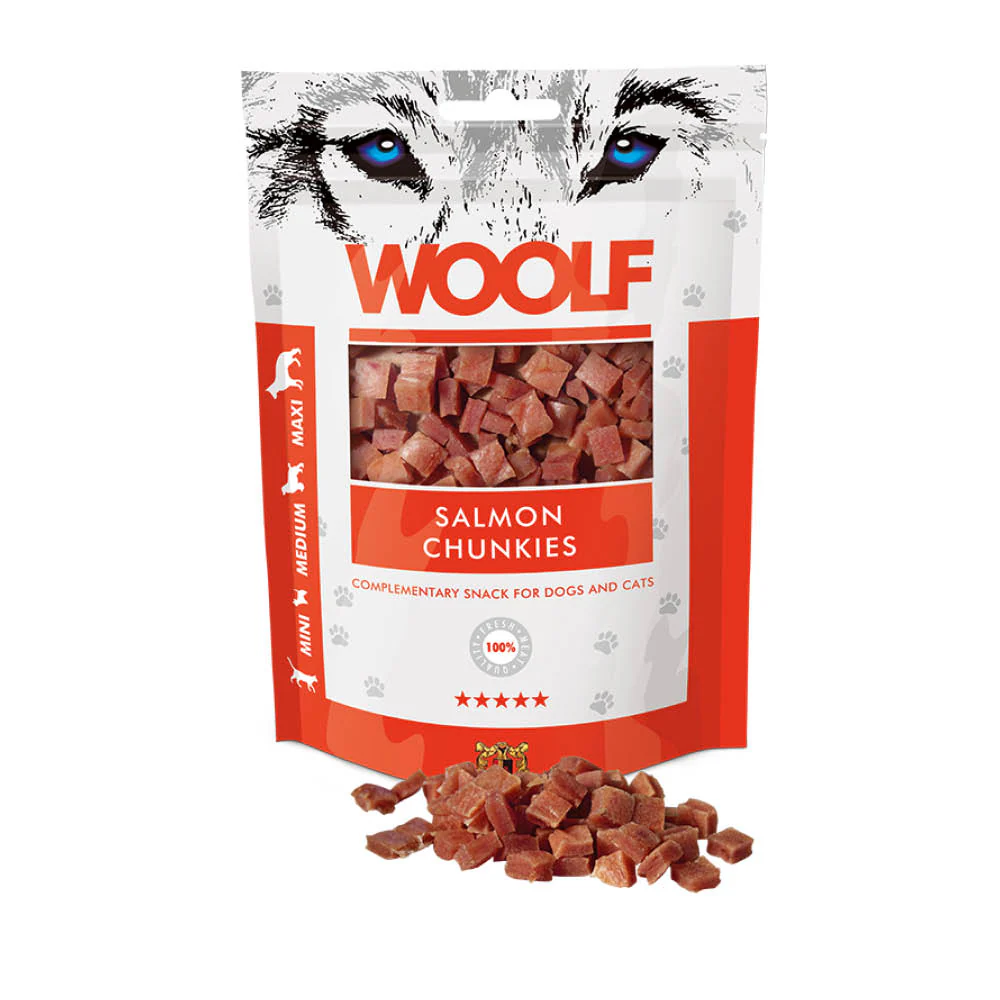 Woolf Salmon Chunkies Dog Treats - Image 2